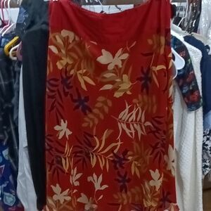 SilkLand Vibrant Red Foral skirt